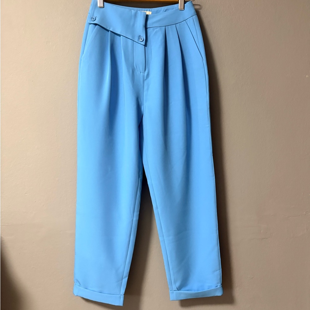 NWT Atoir High Waisted Tapered Natasha Trousers in Cerulean Blue. Size US 2 - Picture 4 of 11